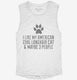 Funny American Curl Longhair Cat Breed white Womens Muscle Tank