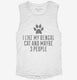 Funny Bengal Cat Breed white Womens Muscle Tank
