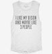 Funny Bison Owner white Womens Muscle Tank