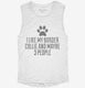 Funny Border Collie white Womens Muscle Tank