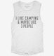 Funny Camping white Womens Muscle Tank