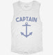 Funny Captain Anchor white Womens Muscle Tank