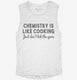 Funny Chemistry Teacher Quote white Womens Muscle Tank
