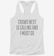 Funny Crows Nest Vacation white Womens Racerback Tank