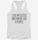 Funny Geese Owner white Womens Racerback Tank