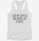 Funny Guppies Owner white Womens Racerback Tank