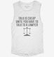 Funny Lawyer Talk Is Cheap white Womens Muscle Tank
