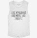 Funny Llama Owner white Womens Muscle Tank
