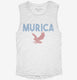 Funny Murica white Womens Muscle Tank