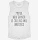 Funny Papua New Guinea Is Calling and I Must Go white Womens Muscle Tank