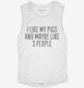 Funny Pig Owner white Womens Muscle Tank