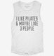 Funny Pilates white Womens Muscle Tank