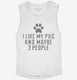 Funny Pug white Womens Muscle Tank