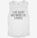 Funny Rugby white Womens Muscle Tank