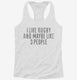 Funny Rugby white Womens Racerback Tank