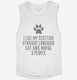 Funny Scottish Straight Longhair Cat Breed white Womens Muscle Tank
