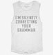 Grammar Correction white Womens Muscle Tank