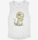 Happy Chameleon white Womens Muscle Tank