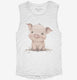 Happy Smiling Pig  Womens Muscle Tank