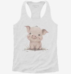 Happy Smiling Pig Womens Racerback Tank