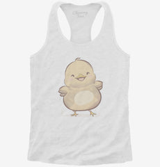 Happy Yellow Duckling Womens Racerback Tank