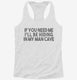 Hiding in My Man Cave white Womens Racerback Tank