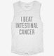 I Beat Intestinal Cancer white Womens Muscle Tank