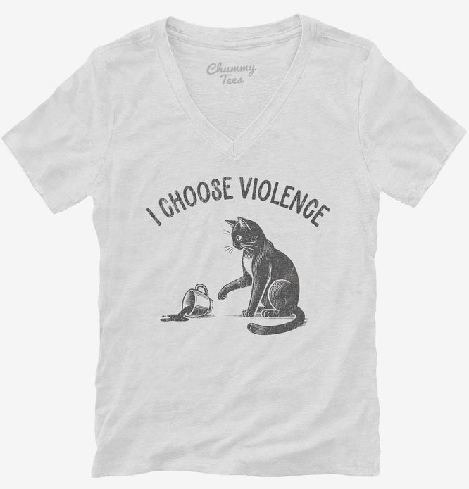 I Choose Violence Funny Cat T-Shirt