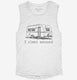 I Sleep Around Funny Camper  Womens Muscle Tank