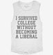 I Survived College Without Becoming A Liberal white Womens Muscle Tank