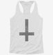 Inverted Cross Upside Down white Womens Racerback Tank