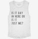 Is It Gay In Here Or Is It Just Me white Womens Muscle Tank