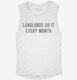 Landlords Do It Every Month white Womens Muscle Tank