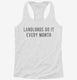 Landlords Do It Every Month white Womens Racerback Tank
