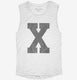 Letter X Initial Monogram white Womens Muscle Tank