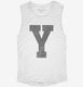 Letter Y Initial Monogram white Womens Muscle Tank