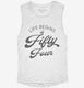 Life Begins At 54 white Womens Muscle Tank