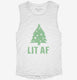 Lit Af Christmas Tree white Womens Muscle Tank