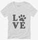 Love Paw Dog  Womens V-Neck Tee