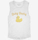 Lucky Ducky white Womens Muscle Tank