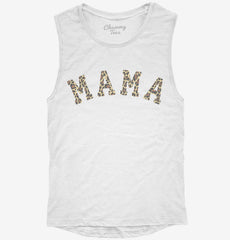 Mama Leopard Print Womens Muscle Tank