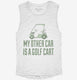 My Other Car Is A Golf Cart white Womens Muscle Tank