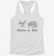 Nature and Shit Funny Hunting white Womens Racerback Tank
