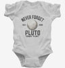 Never Forget Pluto Funny Outer Space Planets Joke Infant Bodysuit 666x695.jpg?v=1706838947