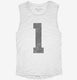 Number 1 Monogram white Womens Muscle Tank