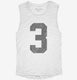 Number 3 Monogram white Womens Muscle Tank