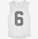 Number 6 Monogram white Womens Muscle Tank