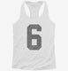 Number 6 Monogram white Womens Racerback Tank
