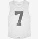 Number 7 Monogram white Womens Muscle Tank