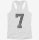 Number 7 Monogram white Womens Racerback Tank